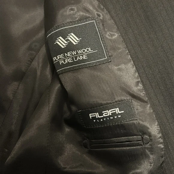 Men's Black Pinstripe Blazer - Picture 2 of 3